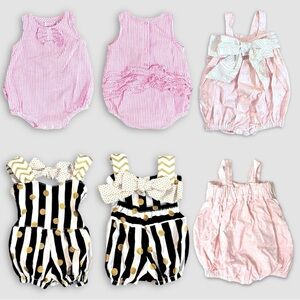 Organic Bubble Romper Bundle NWOT | 0-3 Mo. | Absorba Paris + Vintage Stitches